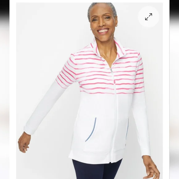 T by Talbots Mockneck Jacket Wavey Tie Dye XL - Picture 1 of 4